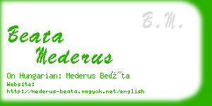 beata mederus business card